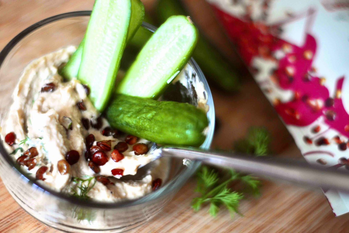 crunchy lentils salad topper plant based snack hummus