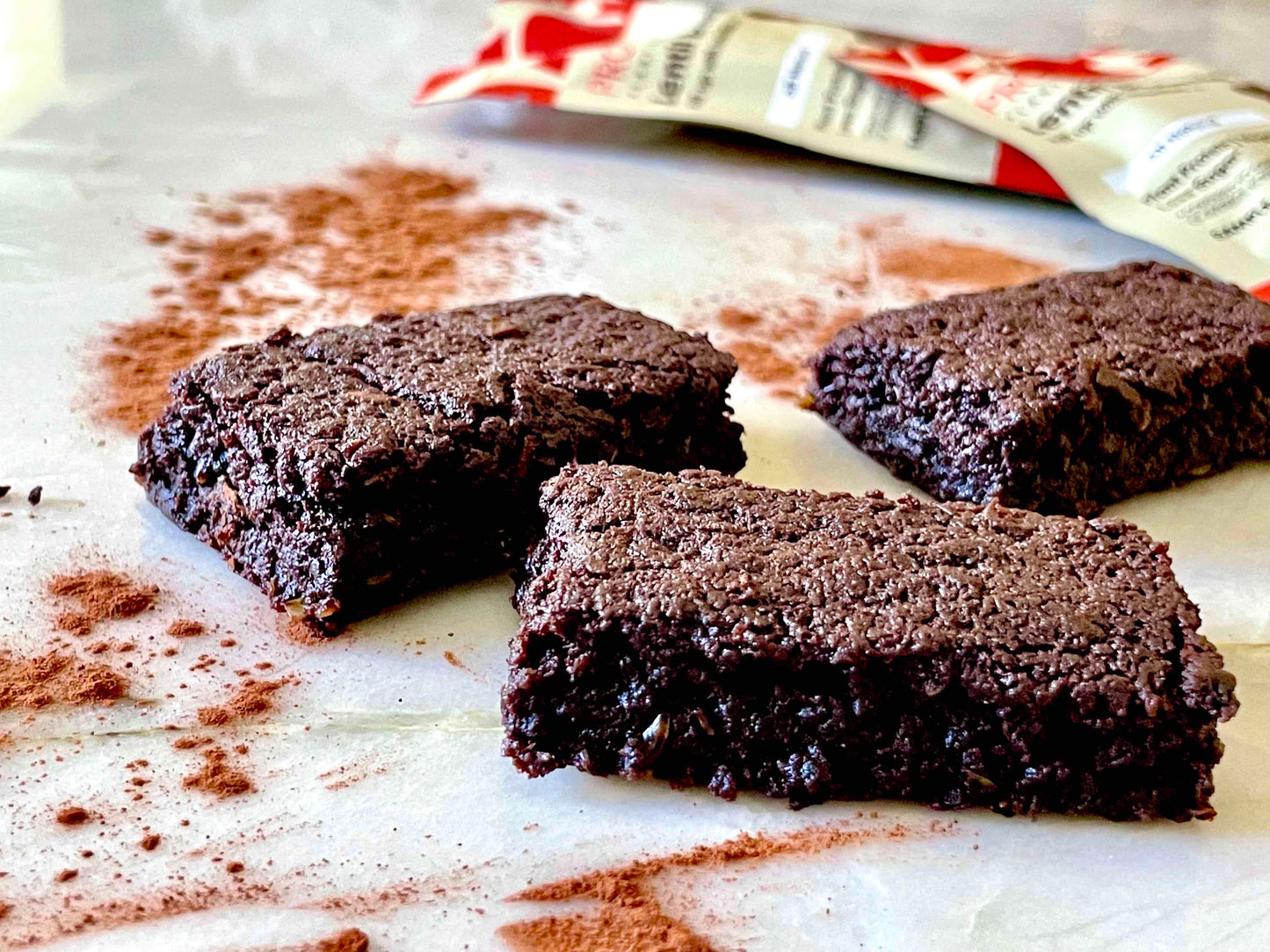 plant based brownies and grain free granola chocolate protein snacks