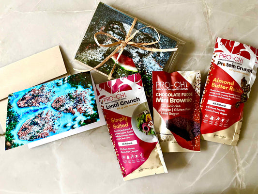 vegan gift, animal lover gift, holiday gift for vegans, plant based snack sampler, lentils, dog lover, fish lover